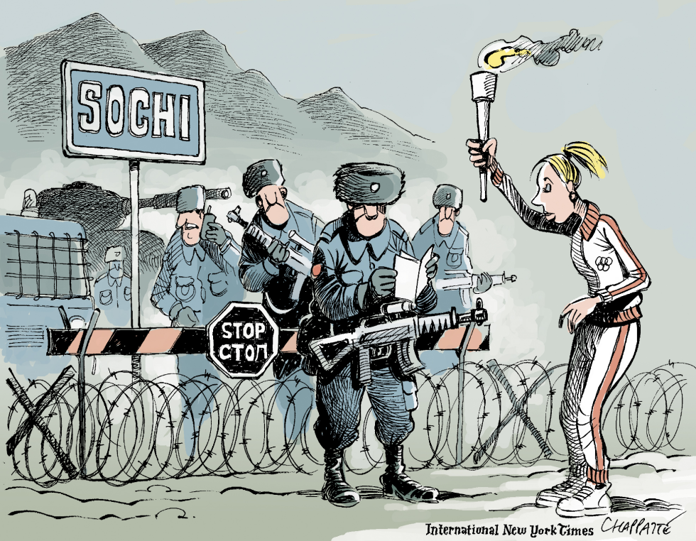  SOCHI UNDER HIGH SECURITY by Patrick Chappatte