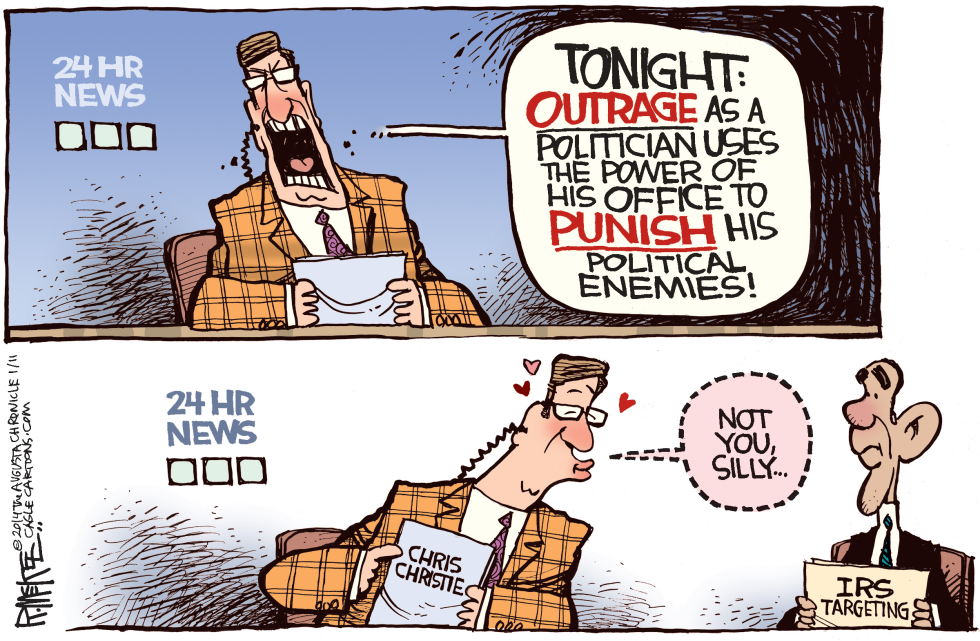  OBAMA VS CHRISTIE by Rick McKee