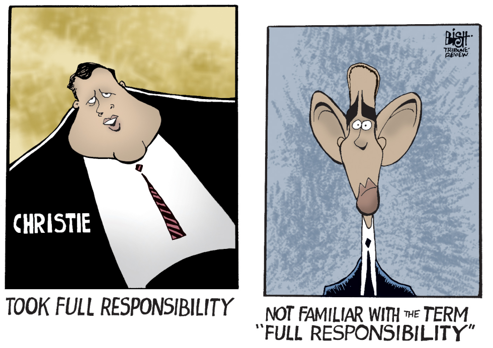 CHRISTIE AND OBAMA, COLOR