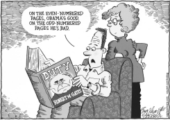 ROBERT GATES BOOK DUTY BW by Bob Englehart