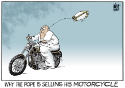 POPE SELLS HIS HARLEY, by Randy Bish