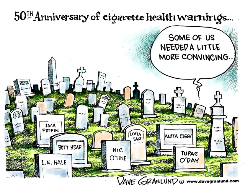 Cigarette health warning 50th