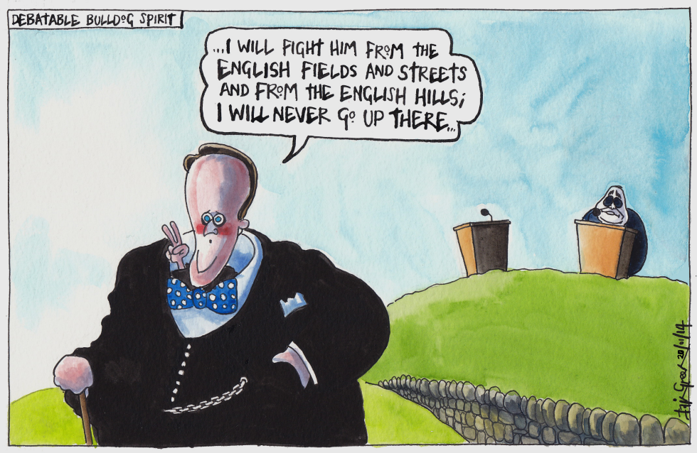 DAVID CAMERON NO WINSTON CHURCHILL DEBATE AVOIDER