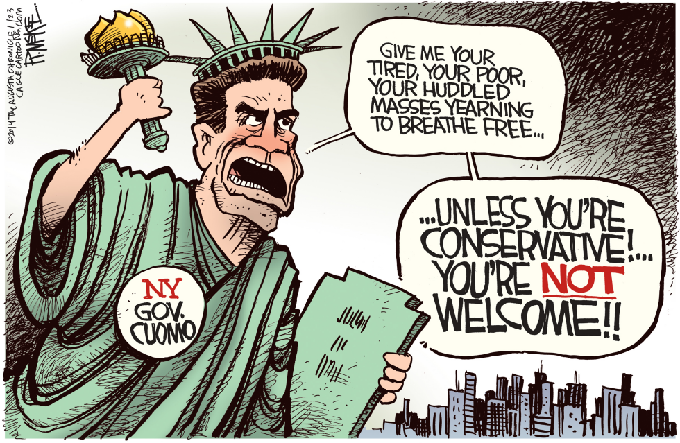  CUOMO UNWELCOME  by Rick McKee