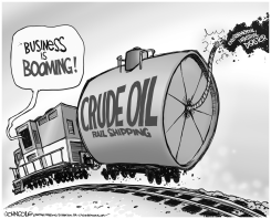 CRUDE OIL RAIL SHIPPING BW by John Cole