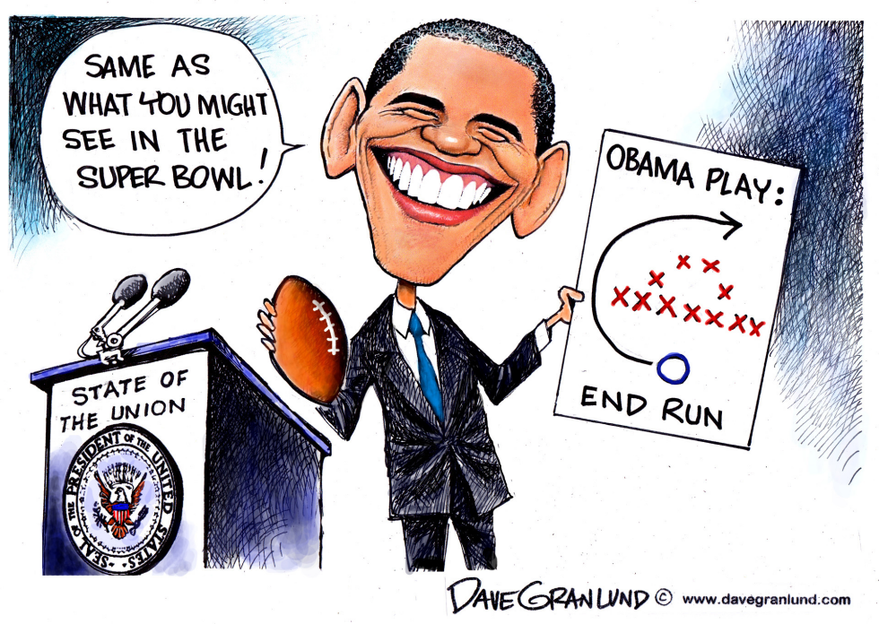  STATE OF UNION  SUPER BOWL by Dave Granlund