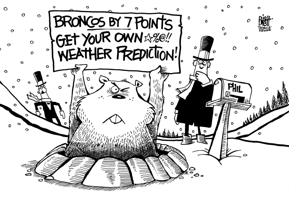 GROUNDHOG DAY/ SUPER BOWL, B/W