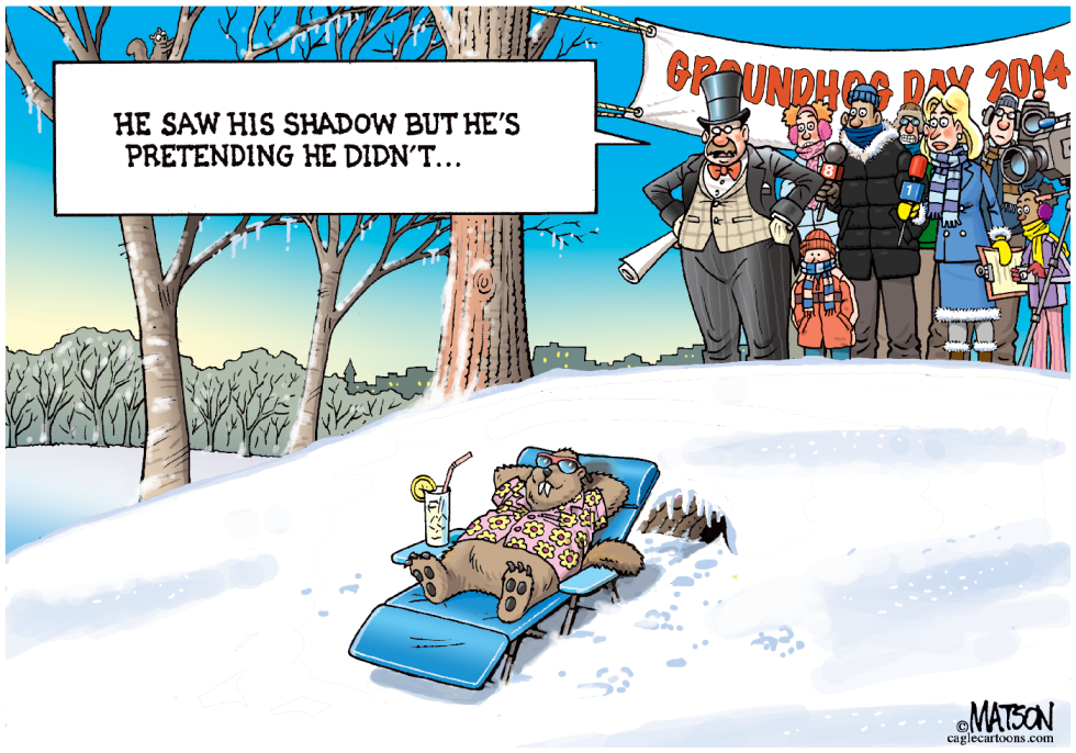 Groundhog Determined Not To See its Shadow-COLOR