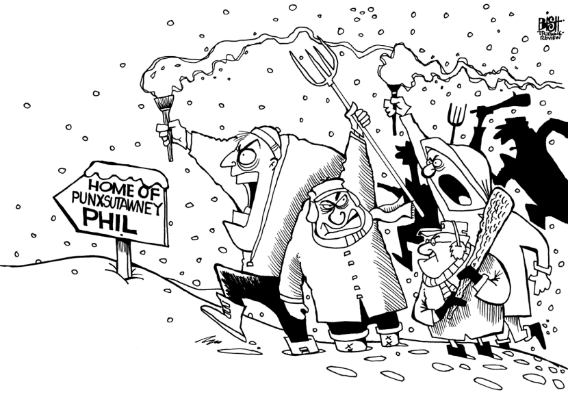 NOT HAPPY WITH THE GROUNDHOG, B/W
