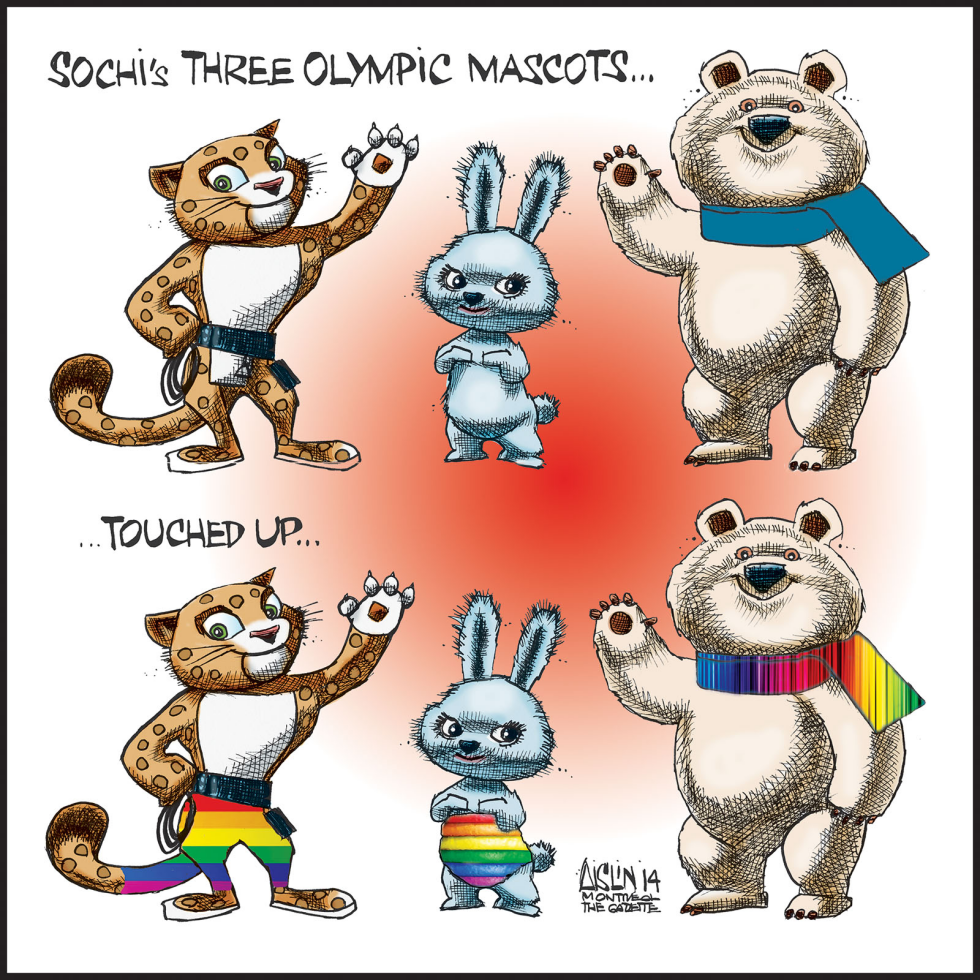 Sochi's three official Olympic mascots…