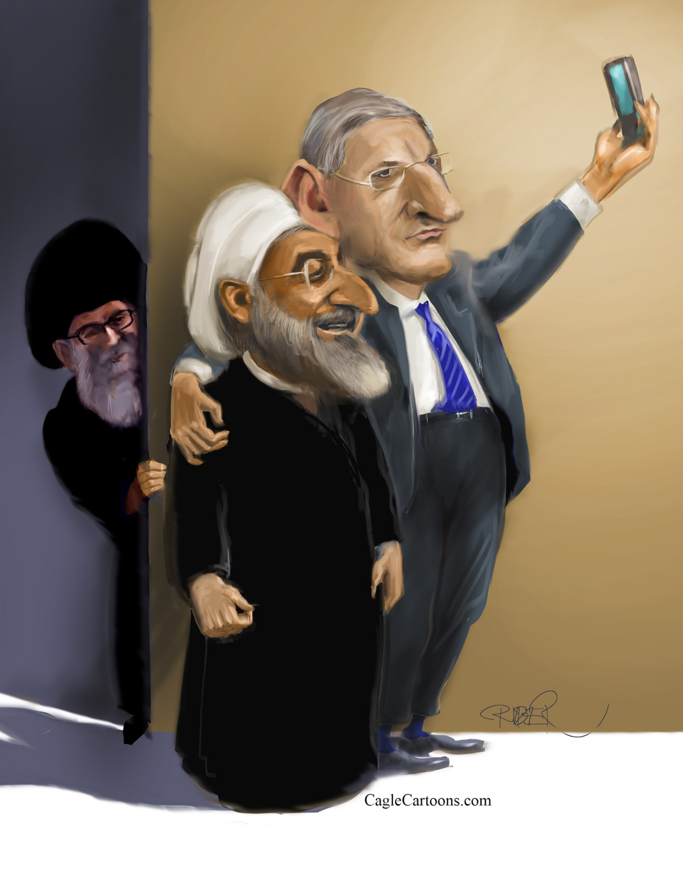  CARL BILDT, ROUHANI AND KHAMENI by Riber Hansson