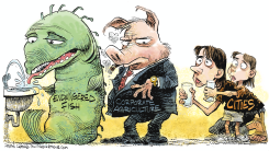 DROUGHT QUEUE FOR WATER  by Daryl Cagle