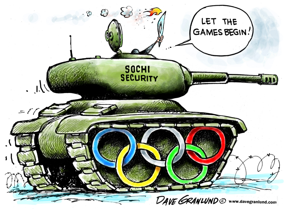  OLYMPIC TORCH 2014 by Dave Granlund