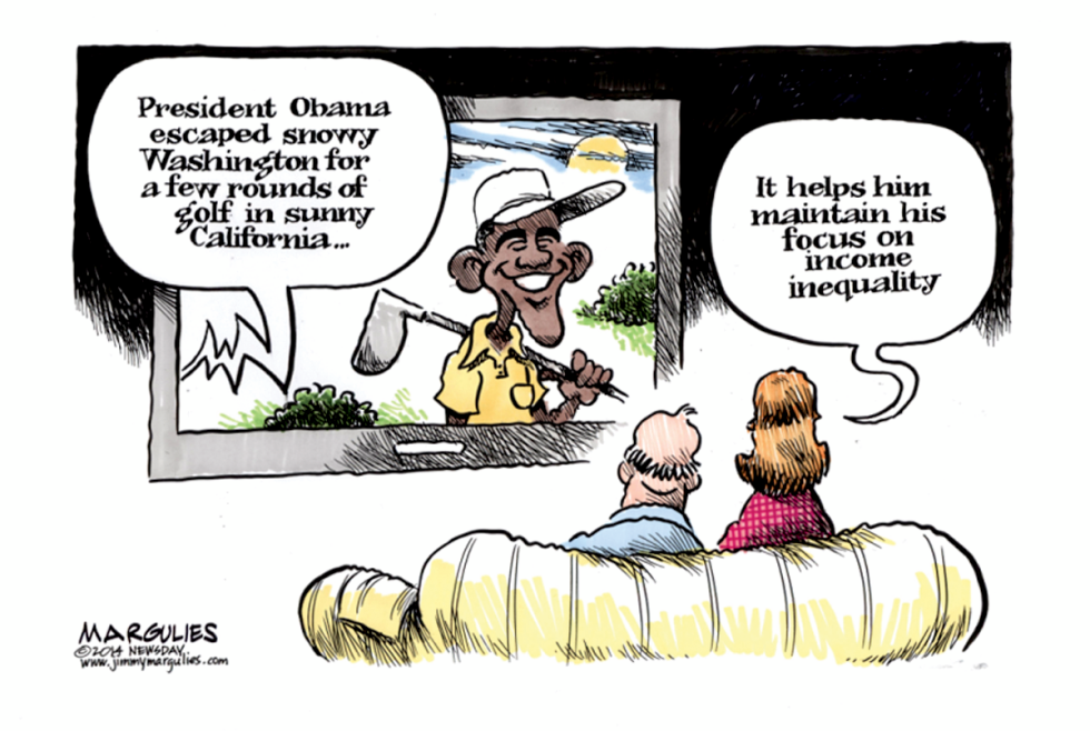 Obama golf vacation color