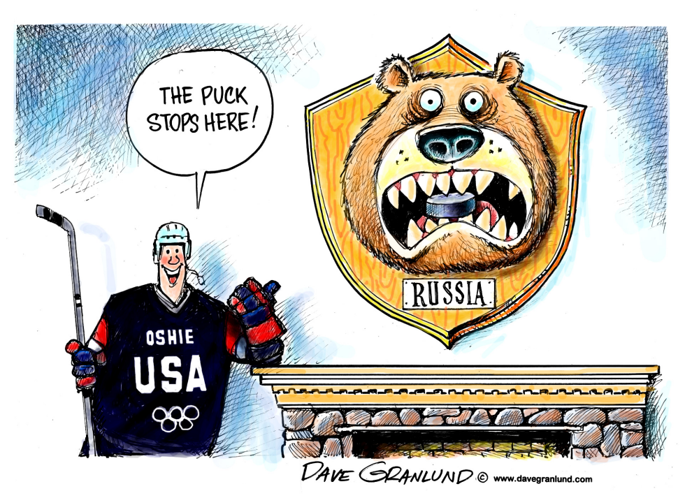  US VS RUSSIA OLYMPIC HOCKEY by Dave Granlund