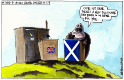 DAVID CAMERON SCOTTISH INDEPENDENCE DEBATE DODGER by Iain Green