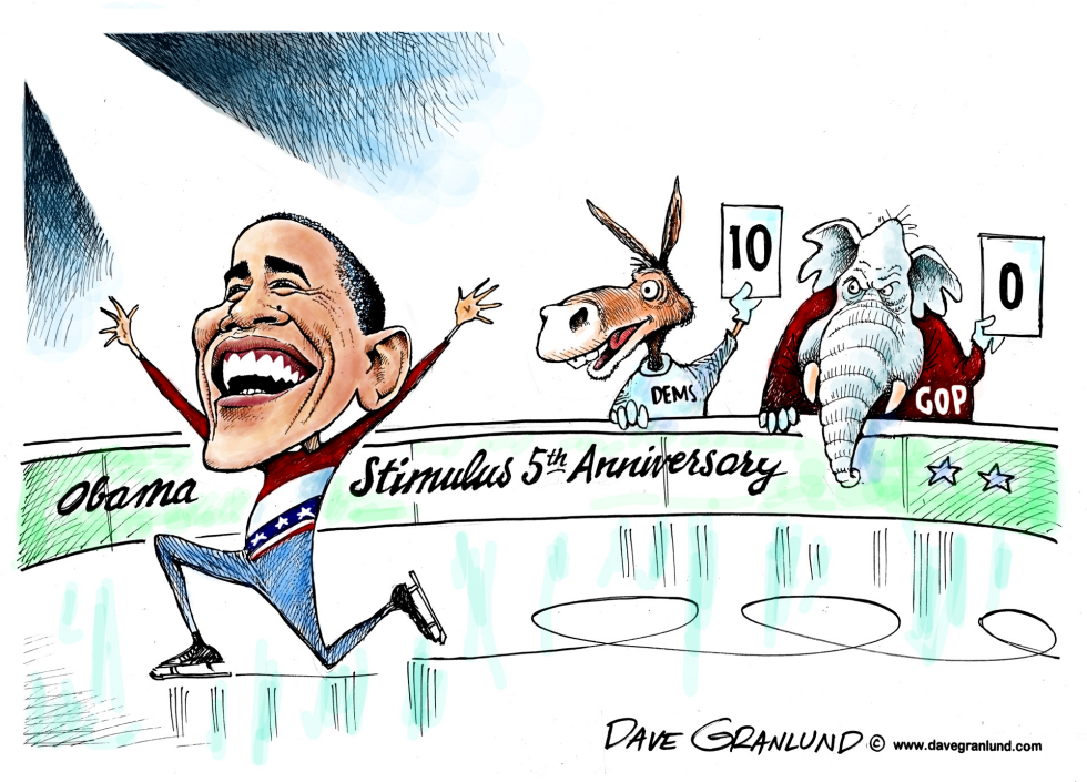  OBAMA STIMULUS SCORES by Dave Granlund