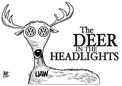 VW AND UAW, B/W by Randy Bish