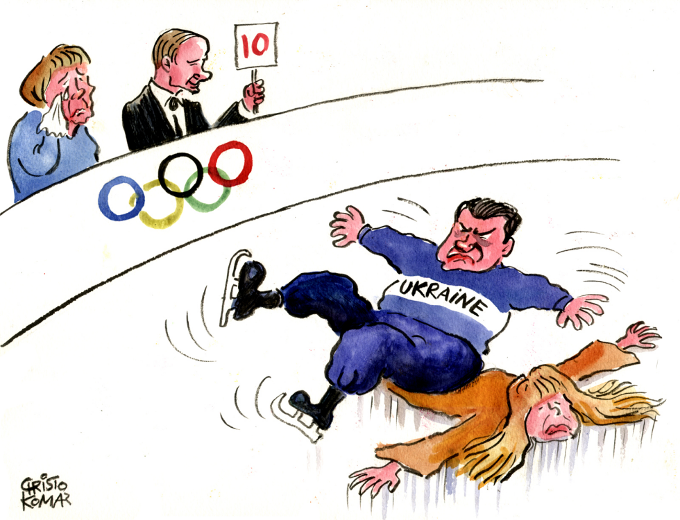  YANUKOVYCH ICE SKATING by Christo Komarnitski