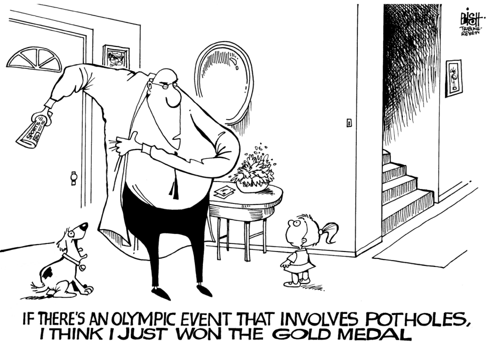 POTHOLES AND GOLD MEDALS, B/W