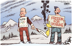 PUTIN TORCHES UKRAINE  by Rick McKee