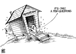 FCC AND NEWSPAPERS, B/W by Randy Bish