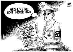 KIM JONG UN AND HITLER, B/W by Randy Bish