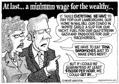 MINIMUM WAGE FOR THE WEALTHY by Monte Wolverton