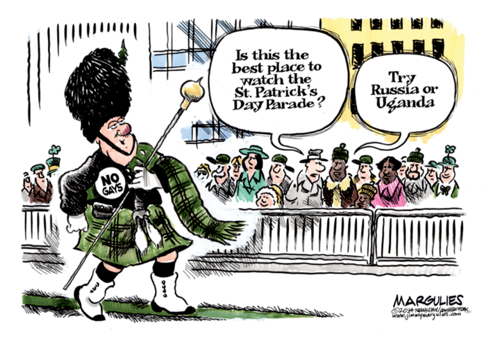 NYC St Patricks Day Parade bans gay marchers color