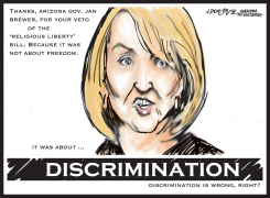 GOV JAN BREWER VETOES ARIZONA DISCRIMINATION BILL by J.D. Crowe