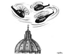 SAINT PETER'S BASILICA, VATICAN CITY BW by Christo Komarnitski