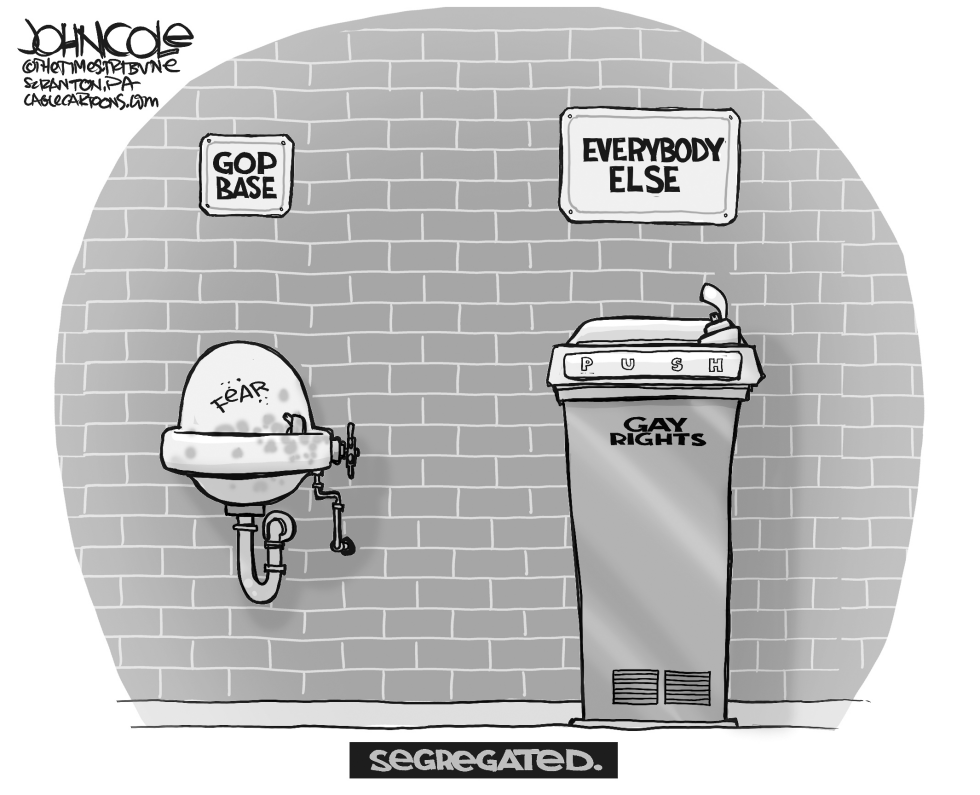 GOP water fountain BW