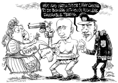 PUTIN - UKRAINE PURSE BANDIT by Daryl Cagle