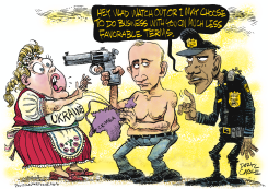 PUTIN - UKRAINE PURSE BANDIT  by Daryl Cagle