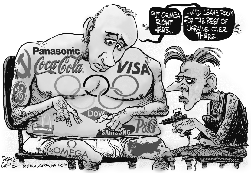 Putin Ukraine and Olympic Sponsors Gray