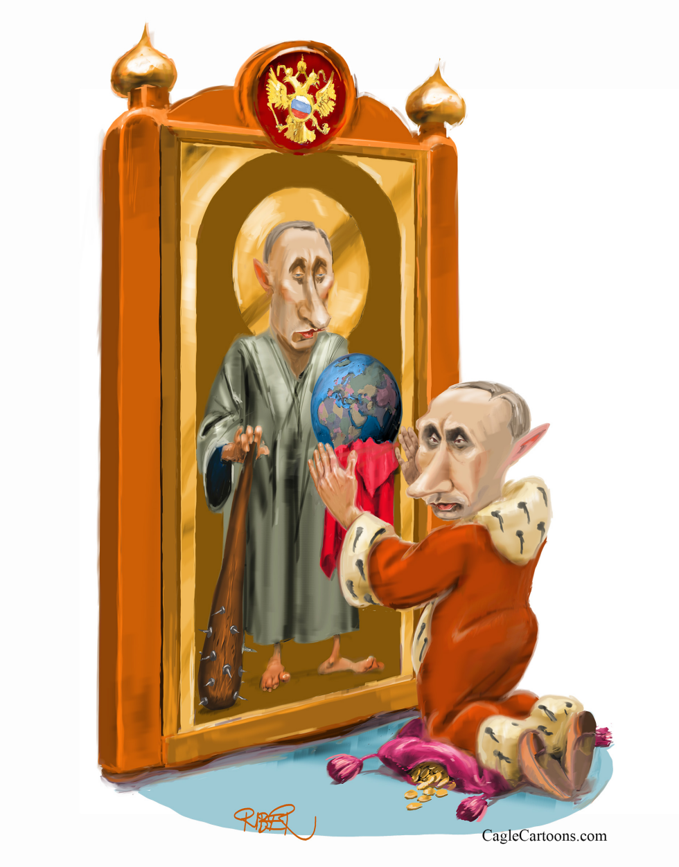  PUTIN PRAYING TO HIMSELF by Riber Hansson