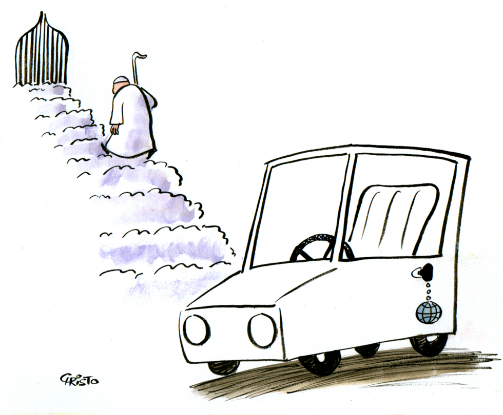 Pope John Paul II walks to Heaven