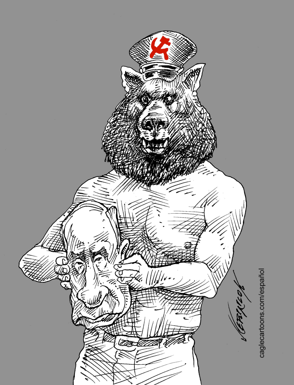  PUTIN SHOWING MUSCLE by Antonio Neri Licón