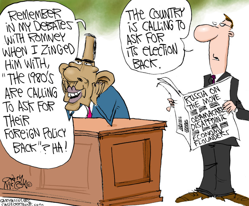 Country Rejecting Obama © Gary McCoy,Cagle Cartoons,Obama,Healthcare,Obamacare,Affordable Care Act,Open-Enrollment Period,Delays,Roll-Out,Exchanges,Medicaid Expansion,HHS,Kathleen Sebelius,IRS,HealthcareGov,Socialized Medicine,Vladimir Putin,Ukraine,Crimea,Russia,Kiev,Crimea,NATO,Sanctions,Approval