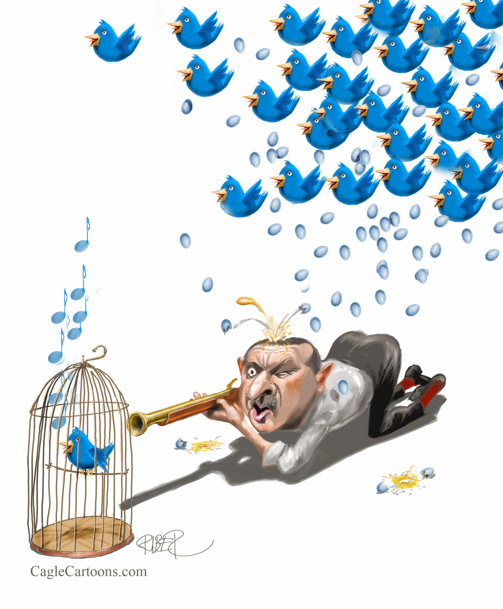  ERDOGAN TAKE AIM ON TWITTER BIRD by Riber Hansson