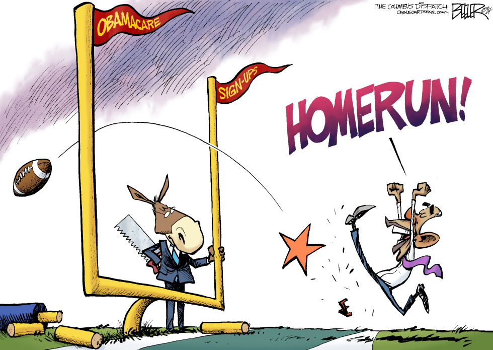  OBAMACARE GOAL by Nate Beeler