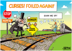 SNIDELY WHIPLASH (REPUBLICAN) CAN'T STOP OBAMACARE by R.J. Matson