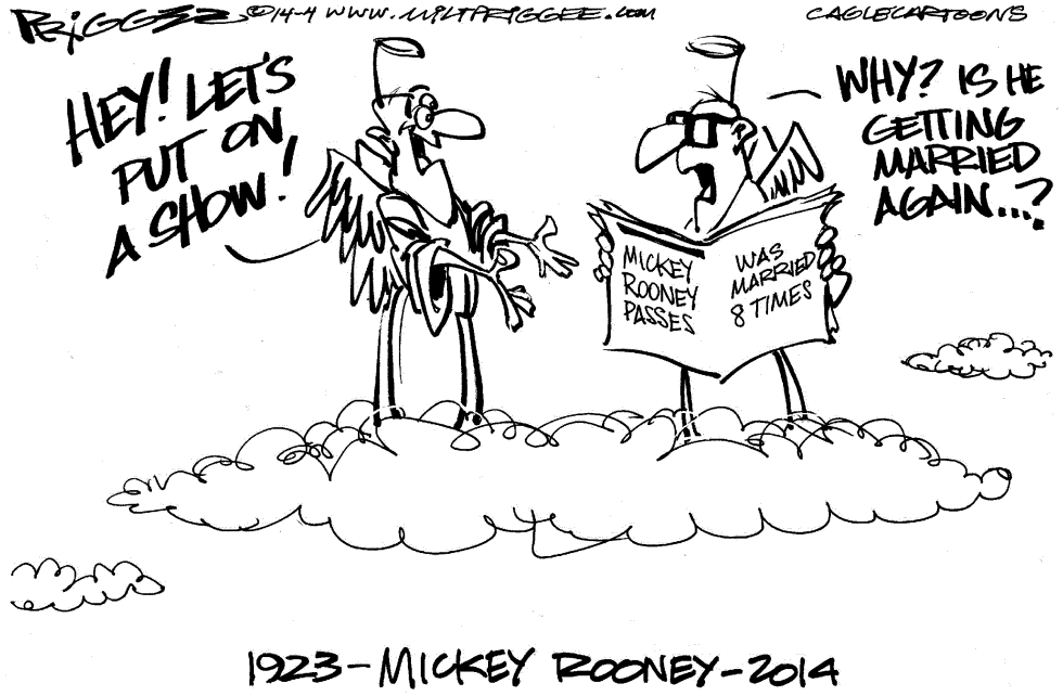  MICKEY ROONEY RIP by Milt Priggee