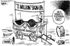 OBAMACARE BANDWAGON by Rick McKee