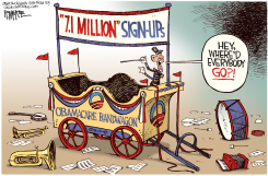 OBAMACARE BANDWAGON  by Rick McKee