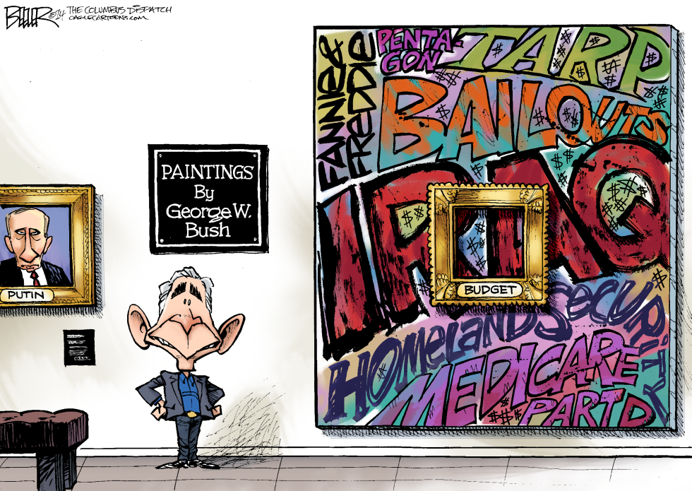  BUSH PAINTINGS by Nate Beeler