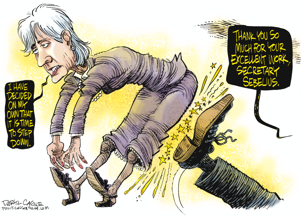  SECRETARY SEBELIUS RESIGNS by Daryl Cagle