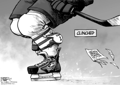 LOCAL OH - CBJ CLINCHES PLAYOFFS by Nate Beeler