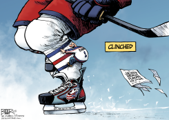 LOCAL OH - CBJ CLINCHES PLAYOFFS  by Nate Beeler