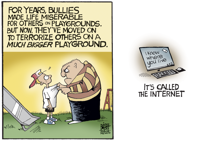 NEW PLAYGROUND FOR BULLIES © Randy Bish,Pittsburgh Tribune-Review,BULLY, SCHOOL SCHOOLS, BULLIES, VIOLENCE, INTERNET, CHILDREN, EDUCATION, PLAYGROUND